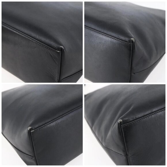 GUCCI Bamboo Shoulder Bag Leather Black Gold - Picture 15 of 15